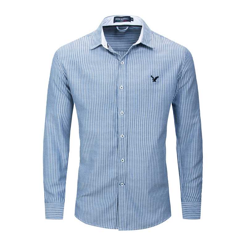 2020 Spring Autumn New Fashion Small Striped Shirt Men Casual Brand Long Sleeve Shirts Male 100% Cotton Embroidery Shirts,FM222b, Fm222-b blue
2020 Spring Autumn New Fashion Small Striped Shirt Men Casual Brand Long Sleeve Shirts Male 100% Cotton Embroidery Shirts,FM222b, Fm222-b blue