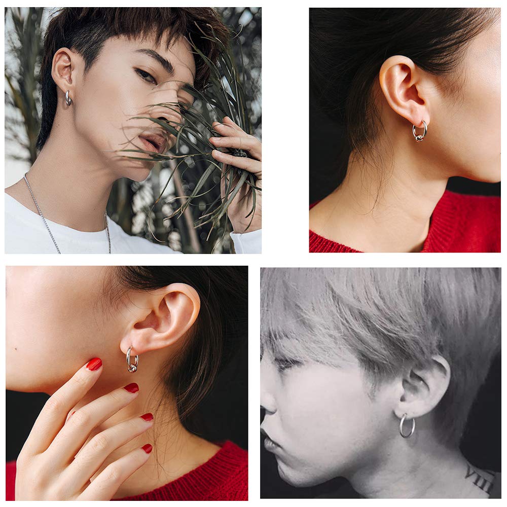 EVBEA 8 Pcs set kpop Hoop Stud Earrings Kreaa Style Mens Ladies Popular Boys Birthday Gift
