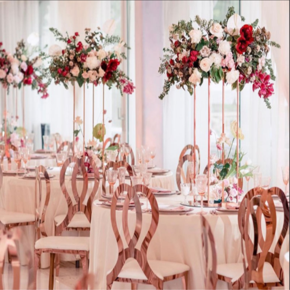 glossy iron Pillar stand Flowers Wedding Centerpieces metal Flower Vase Floor Vases aisle walkway Road Lead photo prop Flower Column Rack