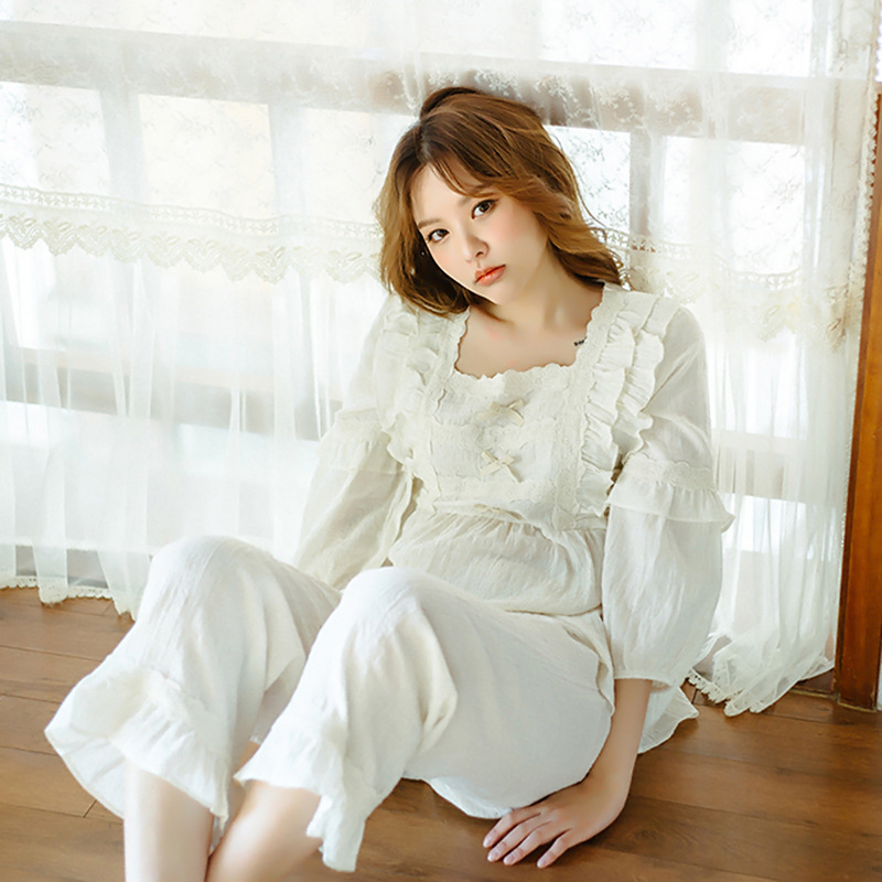 Missyou Cute Women's Lolita Pajama Sets Cotton Ruffle Vintage Ladies Girl's Lace Pyjamas setVictorian Sleepwear Loungewear, White
Missyou Cute Women's Lolita Pajama Sets Cotton Ruffle Vintage Ladies Girl's Lace Pyjamas setVictorian Sleepwear Loungewear, White