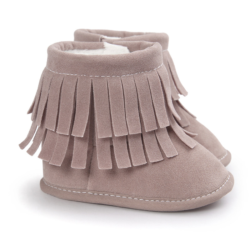 Infant Baby Girl Tassels Boots Winter Warm Soft Sole Shoes Snow Boots Prewalkers