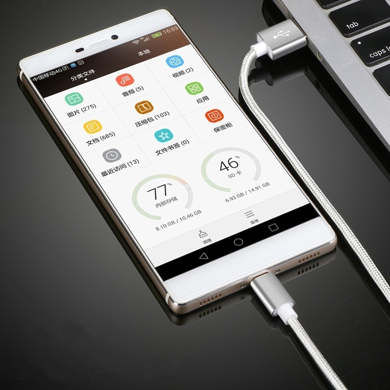 Type C Nylon Braided Micro USB Cables Charging Sync Data Durable Quick Charge Charger Cord for Android V8 Smart Phone
