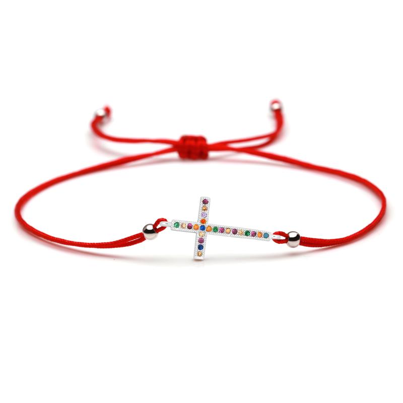 Multicolored Cubic Zirconia Copper Cute Little Cross Charm Bracelet New Fashion Trendy Red String Daily Adjustable Jewelry Gift
Multicolored Cubic Zirconia Copper Cute Little Cross Charm Bracelet New Fashion Trendy Red String Daily Adjustable Jewelry Gift