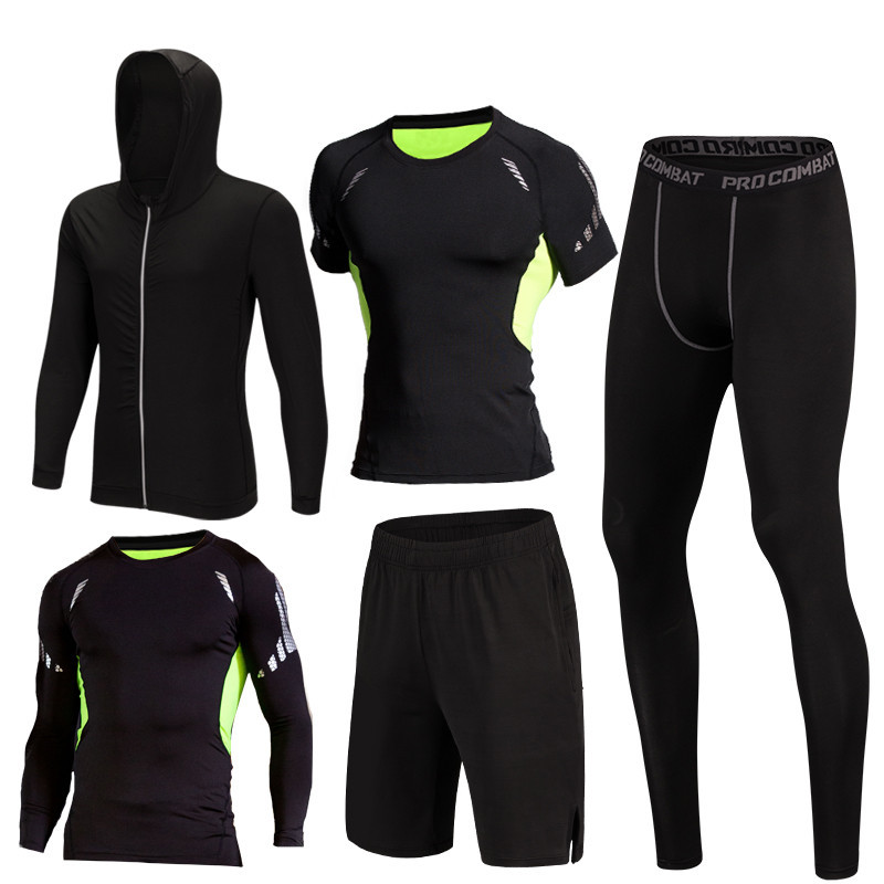 5 Pieces/set Sports Running Set Men Tracksuit Quick Dry Basketball Jogging Suits Compression Sports Gym Fitness Training Clothes 
5 Pieces/set Sports Running Set Men Tracksuit Quick Dry Basketball Jogging Suits Compression Sports Gym Fitness Training Clothes