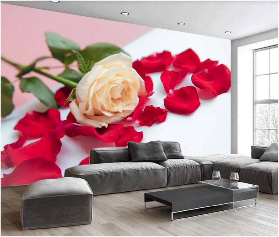 

3d wallpaper custom photo Abstract modern yellow rose petal living room background wall Home decor mural wallpaper for walls 3 d, Non-woven fabric