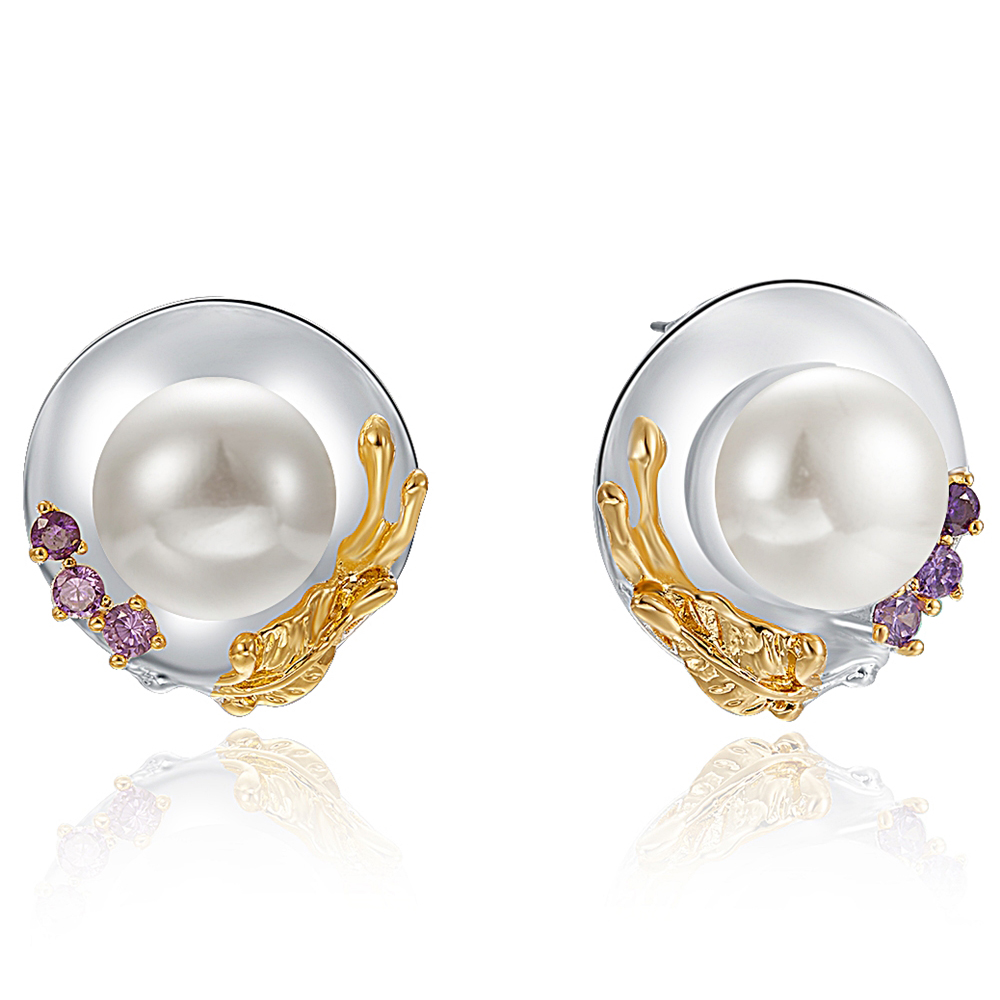 Pretty Silver-Gold 2 Tone color Large Stud Earrings Jewellery Pearl Jewelry Big Leaf earring for Women
Pretty Silver-Gold 2 Tone color Large Stud Earrings Jewellery Pearl Jewelry Big Leaf earring for Women
