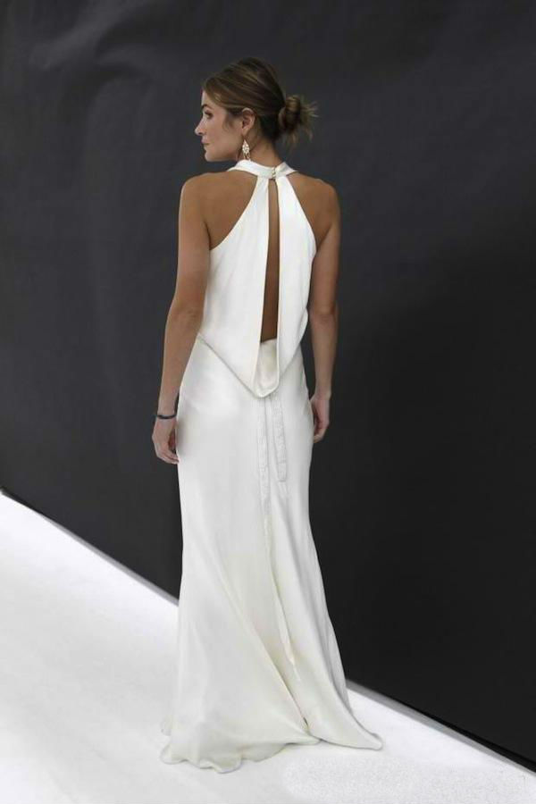 Fashion Boho Mermaid Wedding Dresses Halter V Neck Backless Satin Bridal Gowns Vestidos De Novia Cheap Beach Wedding Dress