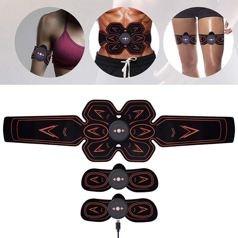 Muscle Stimulator Electric Abdominal Trainer Smart Wireless ABS EMS Arm Leg Belly Fitness Body Slimming USB Charged Massager