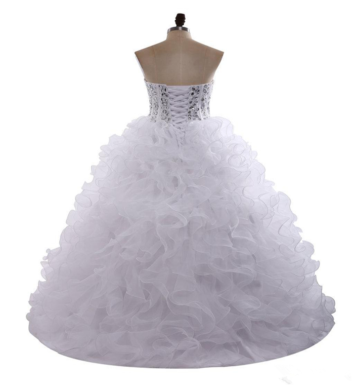 2019 Elegant White Ball Gown Quinceanera Dresses Beaded Sweet 16 Year Prom Party Evening Gown Vestidos De 15 Anos QC1390