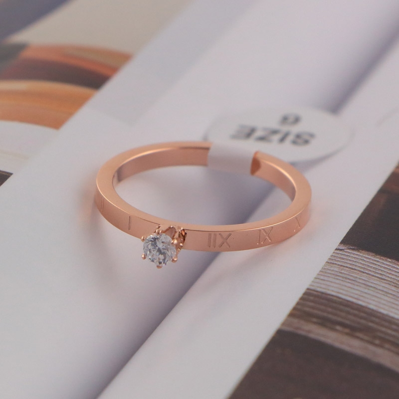 Wholesale-Roman fashion new brand high quality women charm ring Single drill couple love ring size 6-9 ring