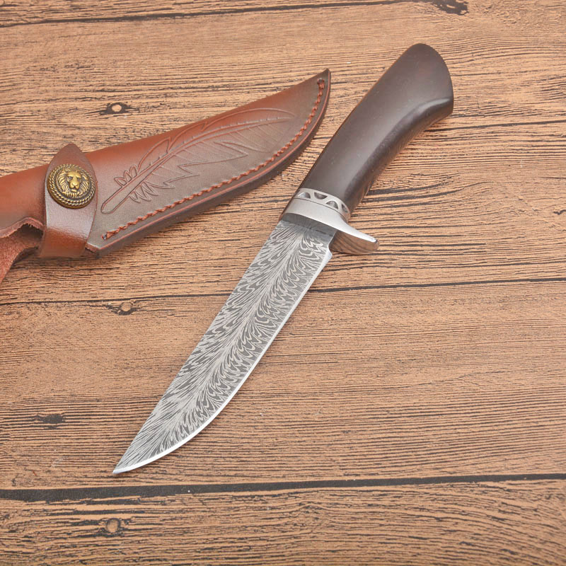 New Survival Straight Hunting Knife 8Cr13Mov Drop Point Blade Ebony Handle Fixed Blade Knives With Leather Sheath
New Survival Straight Hunting Knife 8Cr13Mov Drop Point Blade Ebony Handle Fixed Blade Knives With Leather Sheath