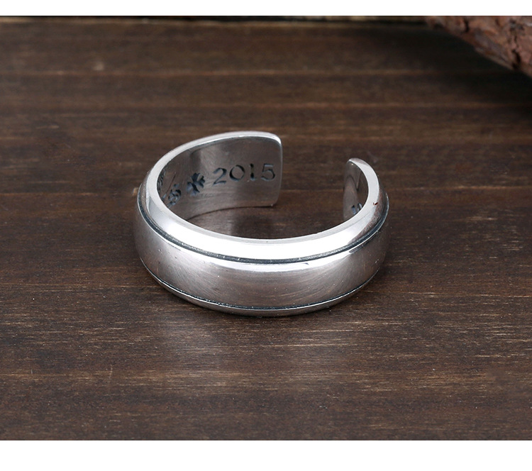 925 sterling silver American European hand-made designer vintage jewelry antique silver smooth plain band open ring