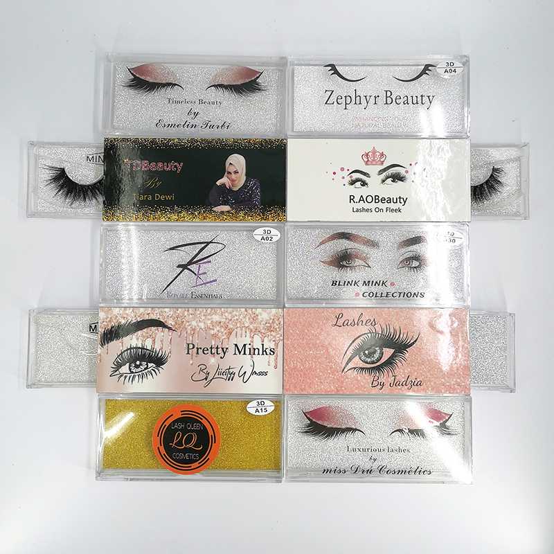 200pcs Eyelashes stickers Business Cards Custom Clear Wedding Labels Mink Lashes Paper Lipgloss Tubes Sticker