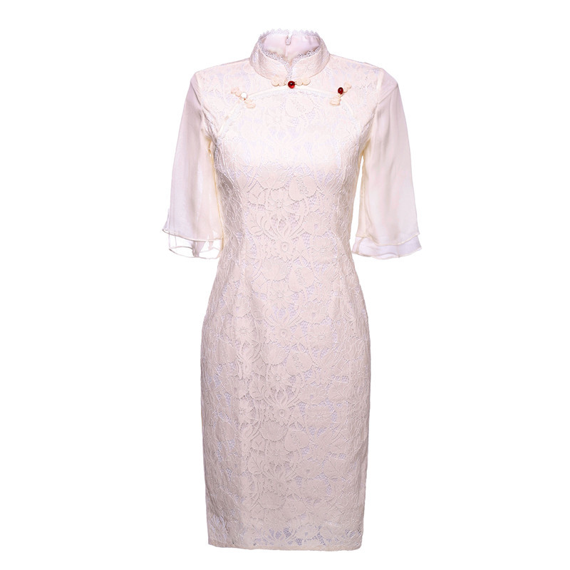 White Lace High Split Chinese Evening Party Dress Sexy Women Qipao Vintage Button Mandarin Collar Cheongsam 2020 New Vestidos
White Lace High Split Chinese Evening Party Dress Sexy Women Qipao Vintage Button Mandarin Collar Cheongsam 2020 New Vestidos