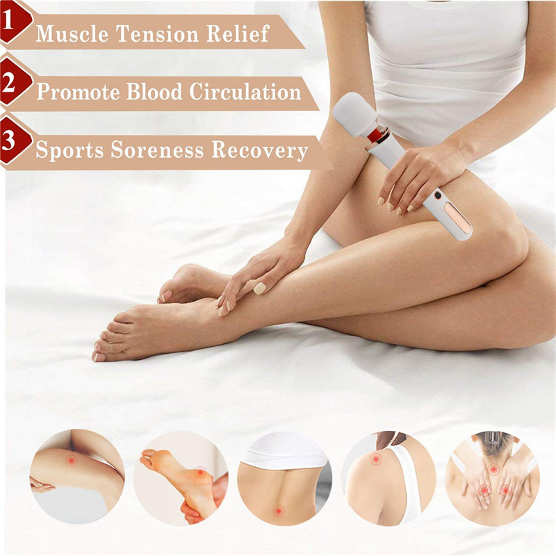 Meselo Powerful Magic Wand Vibrator Body Massager Clitoral Vibrator Handheld Cordless Quiet G-Spot Sex Toys for Woman Y191214