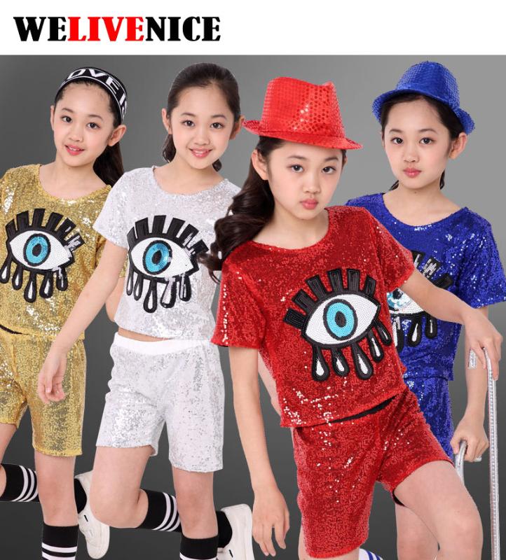 Girls Sequined Big Eye Ballroom Modern Jazz Hip Hop Dance Costumes Set for Kid T Shirt Tops Shorts Dancing Clothing Clothes Wear, Beige
Girls Sequined Big Eye Ballroom Modern Jazz Hip Hop Dance Costumes Set for Kid T Shirt Tops Shorts Dancing Clothing Clothes Wear, Beige
