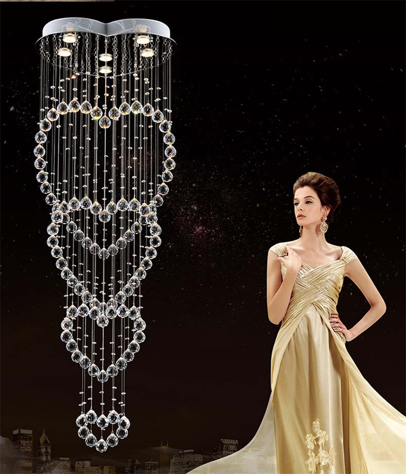 Modern Minimalist Living room Bedroom Ceiling Crystal chandelier Light Led Chandeliers lighting Hanging wire Crystal lamp Lustre Chandelier