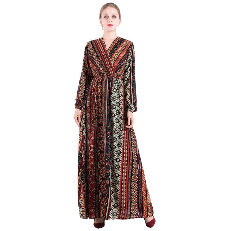 Ladies Printing Abaya Dress Caftan Islamic Clothes Muslim Dress Jilbab Djellaba Robe
Ladies Printing Abaya Dress Caftan Islamic Clothes Muslim Dress Jilbab Djellaba Robe
