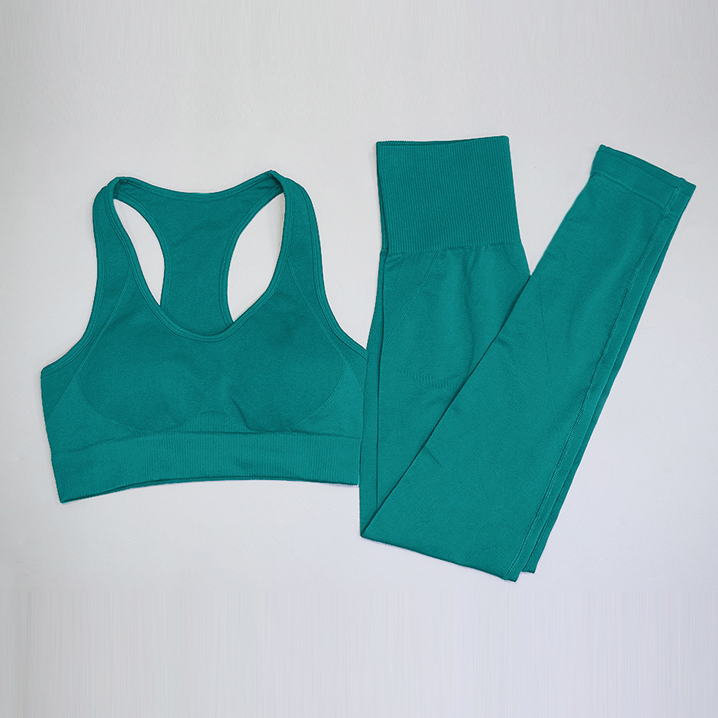Women's Seamless Yoga Suit Sportswear Fitness Sport For Women Gym Running Set 2 Piece Costume For Yoga Sports Bras+leggings Sets MX200329