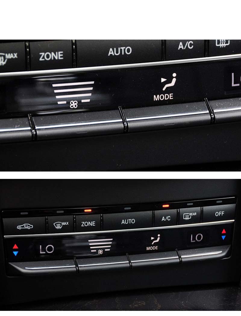 Car Button Electroplating Strip Central Control Air Conditioning Panel Buttons Frame Trim for Mercedes Benz W212 E E-Class E300 E260