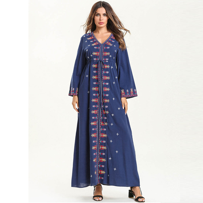 2020 Summer Abaya Dubai Muslim Dress Kaftan Ramadan Caftan Marocain Hijab Dress Abayas For Women Elbise Turkish Islamic Clothing
