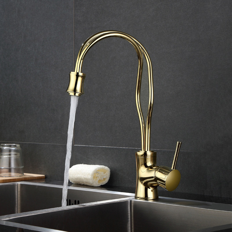 Gold/Rose Gold/Chrome Plated Kitchen Faucet Glistening Single Handle Hot And Cold Solid Brass Kitchen Sink Faucet Deck Mounted
Gold/Rose Gold/Chrome Plated Kitchen Faucet Glistening Single Handle Hot And Cold Solid Brass Kitchen Sink Faucet Deck Mounted