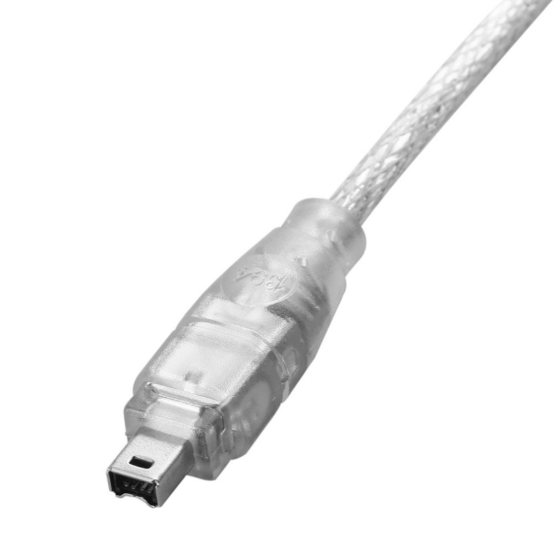 1.2M USB 2.0 Male To Firewire iEEE 1394 4 Pin iLink Adapter Cable Male To Male Cable Silver & Transparent