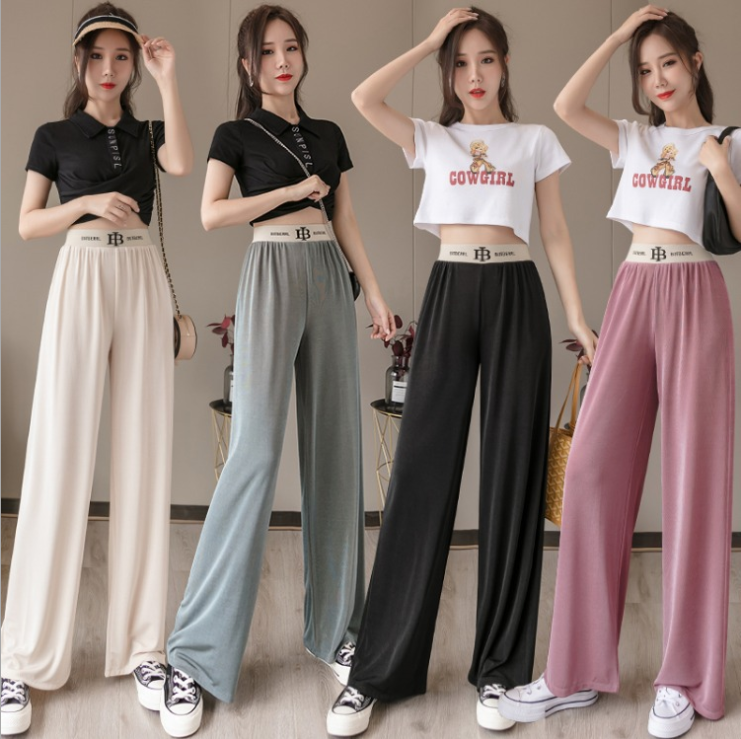2020 summer new shaking pants ice silk wide-leg pants female high waist drape feeling straight mopping tide 0026, Black
2020 summer new shaking pants ice silk wide-leg pants female high waist drape feeling straight mopping tide 0026, Black