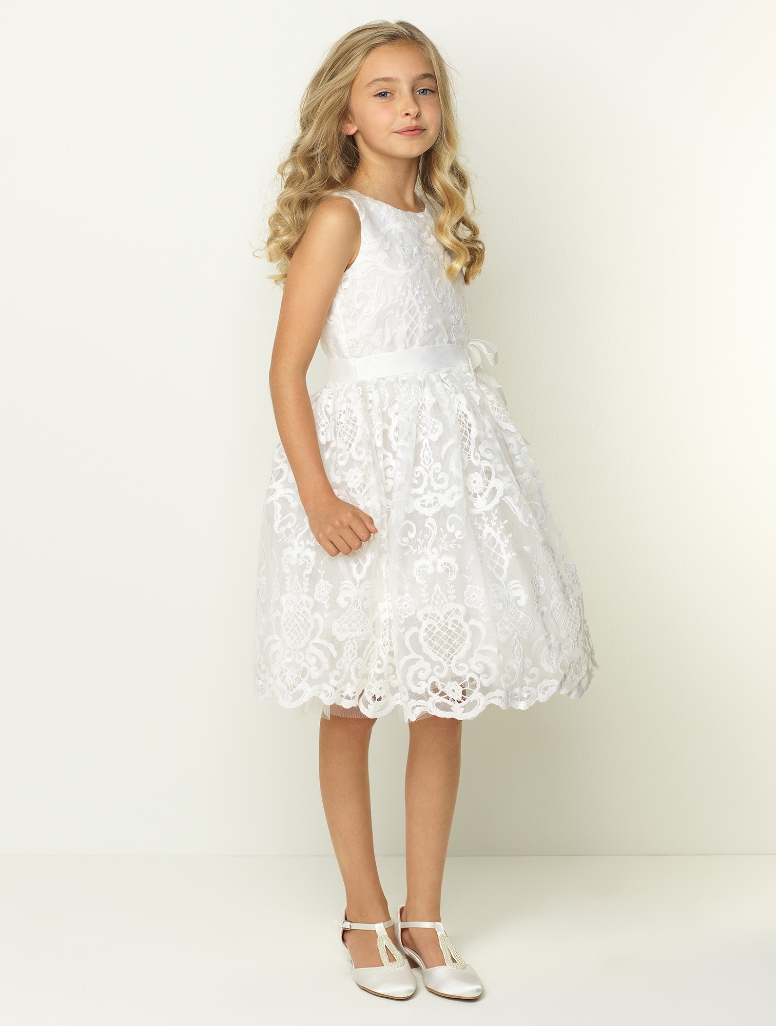 2019 Lace Applique Girls' Pageant Dresses Tulle Ivory Flower Girls Dress For Wedding Party Holiday Birthday