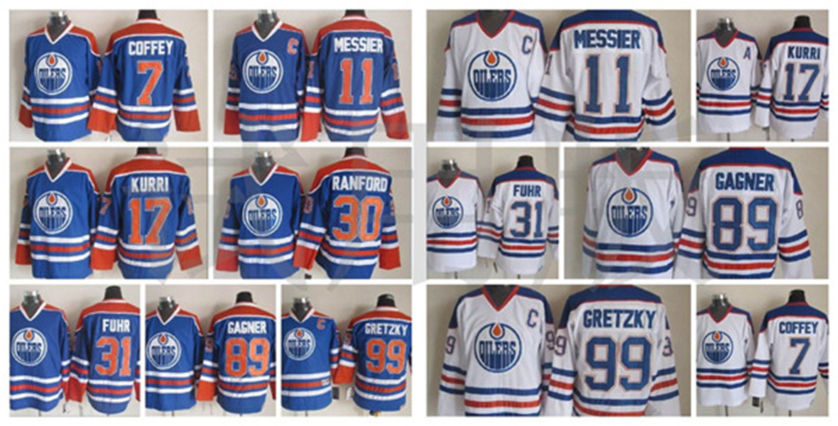Fashion Retro Edmonton Oilers Jersey 99 Wayne Gretzky 30 Bill Ranford 7 Paul Coffey 17 Jari Kurri Mens Vintage CCM Stitched Hockey Jerseys, Blue 89
Fashion Retro Edmonton Oilers Jersey 99 Wayne Gretzky 30 Bill Ranford 7 Paul Coffey 17 Jari Kurri Mens Vintage CCM Stitched Hockey Jerseys, Blue 89