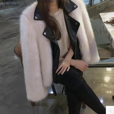 Vetement Women' Winter 2019 Vetement Overcoat Artificial Fur Coat Fur PU Stitching Short Femme Jacke Furry Outwear AR97, Beige
Vetement Women' Winter 2019 Vetement Overcoat Artificial Fur Coat Fur PU Stitching Short Femme Jacke Furry Outwear AR97, Beige