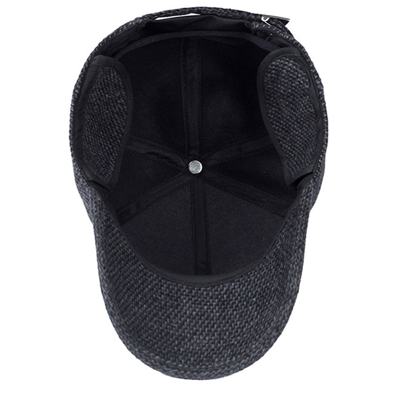 woolen knitted design winter baseball cap for men women warm casual male outdoor cycling ski Hats with earflaps