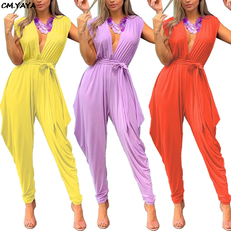 2019 new women summer deep v-neck with sashes haren long jumpsuit sleeveless vintage romper casual playsuit GLZYC552, Orange
2019 new women summer deep v-neck with sashes haren long jumpsuit sleeveless vintage romper casual playsuit GLZYC552, Orange