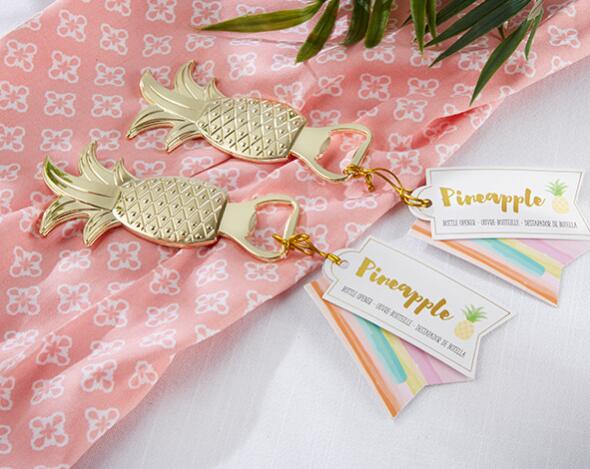 100PCSLOT New Arrival Wedding Bridal Favor Gifts Gold Pineapple Bottle Opener Party Favors Gift 8069147