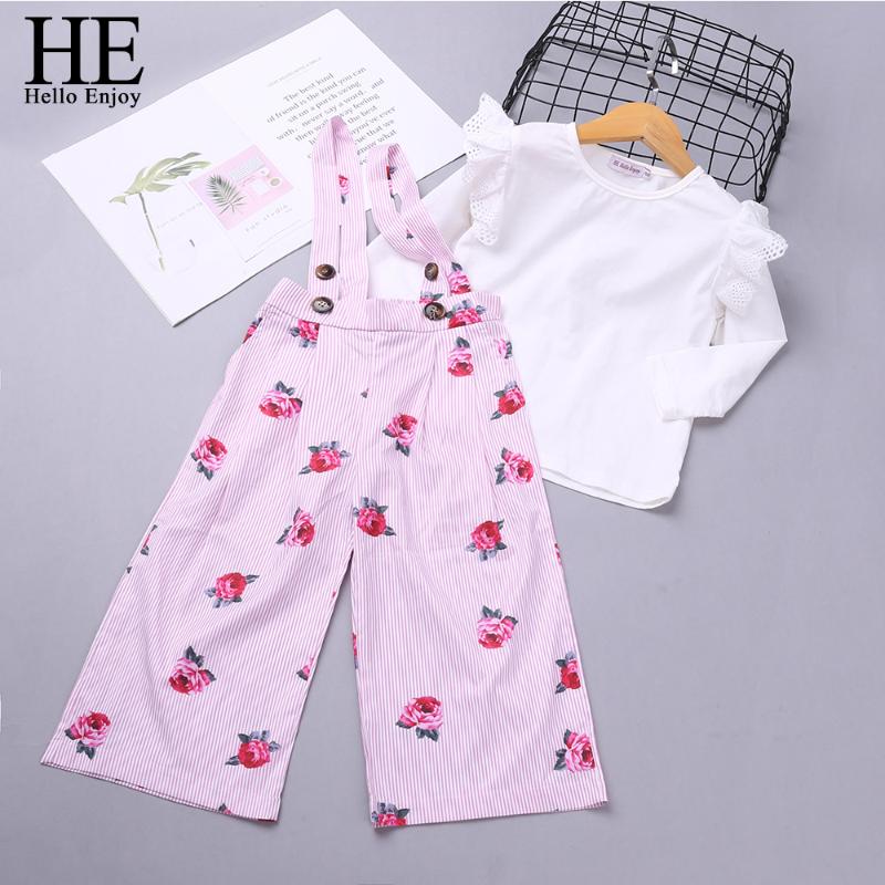 HE Hello Enjoy Girls Clothes Sets New Autumn Girl White Long-sleeve Top + Pink Printed Strap Pants Children Clothing vestidos
HE Hello Enjoy Girls Clothes Sets New Autumn Girl White Long-sleeve Top + Pink Printed Strap Pants Children Clothing vestidos