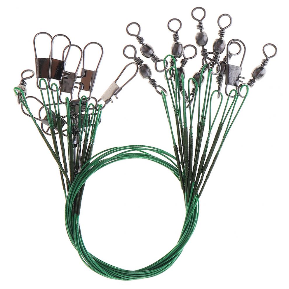 100pcslot 5 Sizes Mixed 16cm28cm Antibite Steel Wire Terminal Tackle Fishing Lines Stainless Snaps Swivels Pesca Accessories