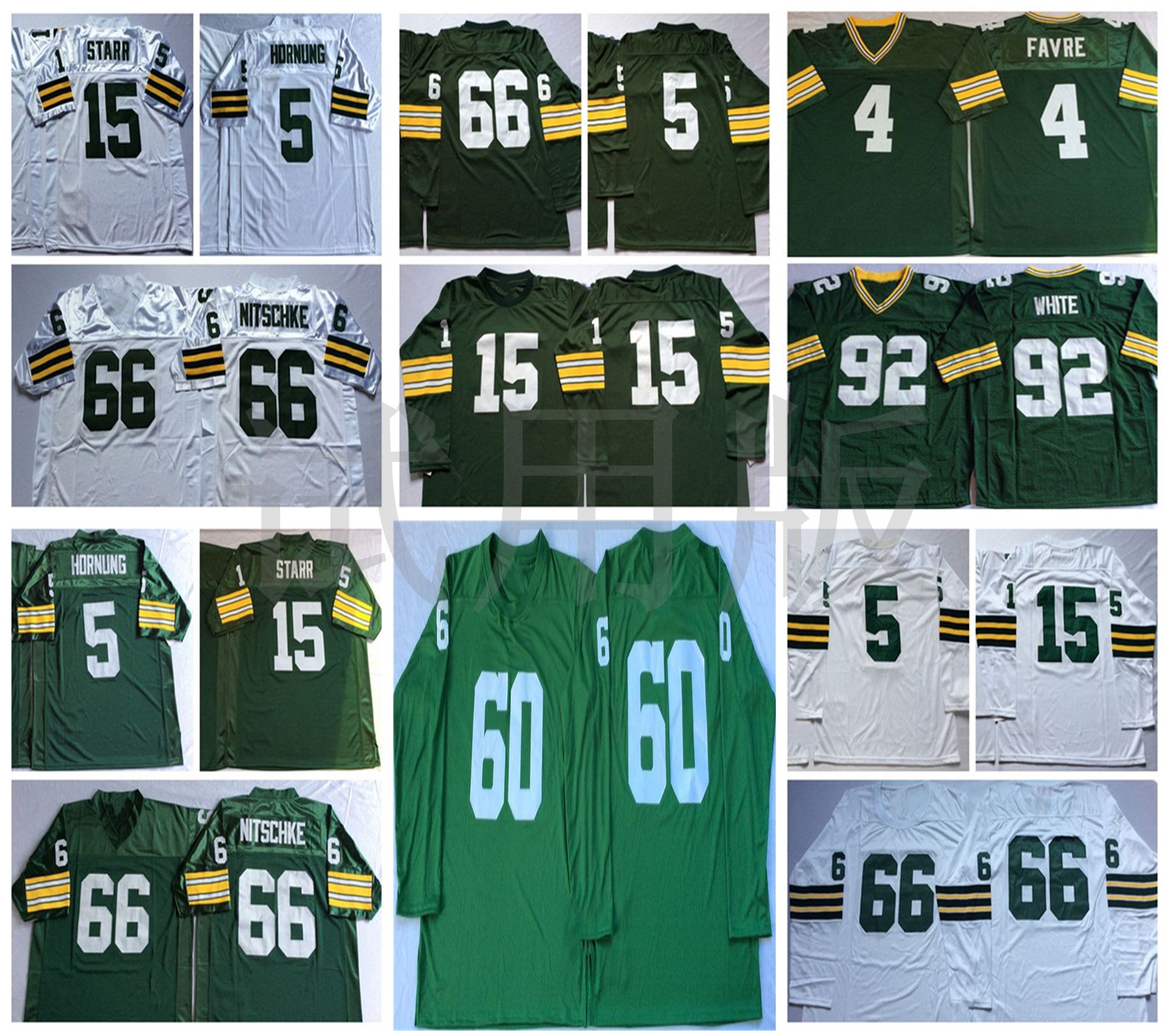 Brett Favre Paul Hornung Bart Starr Ray Nitschke Reggie White Blue White NCAA Football Jerseys Men Retro Stitched
Brett Favre Paul Hornung Bart Starr Ray Nitschke Reggie White Blue White NCAA Football Jerseys Men Retro Stitched
