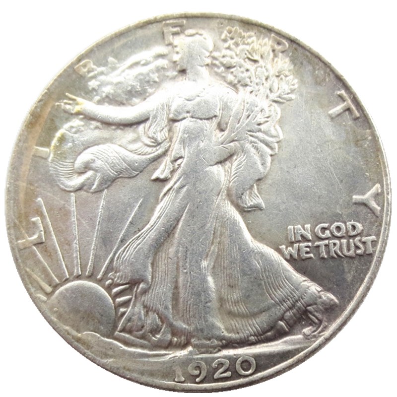 US 1920PSD Walking Liberty Half Dollar Craft Silver Plated Copy Coin Brass Ornaments home decoration accessories
US 1920PSD Walking Liberty Half Dollar Craft Silver Plated Copy Coin Brass Ornaments home decoration accessories