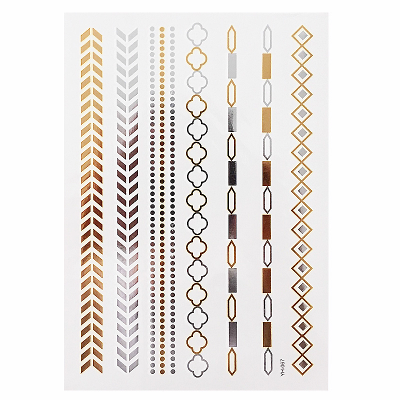 1pcs Tattoo Sticker Gold Foil Long-lasting Temporary Temporary Tattoos For Girls