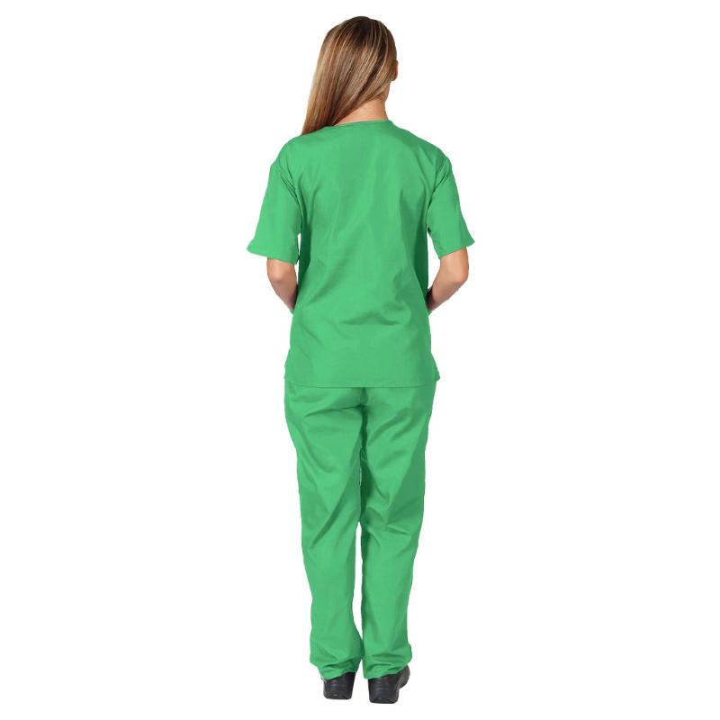 Two Piece Dress Unisex Work Clothes Nursing Uniforms Scrubs Fashion Short Sleeved Tops V-neck Shirt Pants Hand Clothing #T2G1