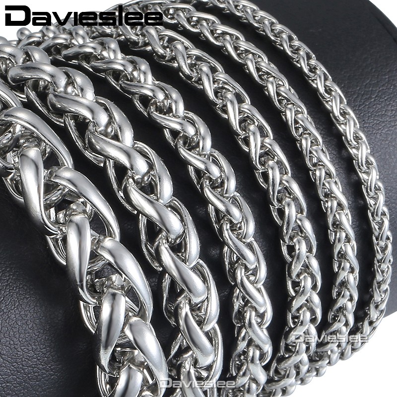 Link, Chain Davieslee Bracelet For Men Braided Wheat Link Stainless Steel Silver Color 3-10mm LKBM161
Link, Chain Davieslee Bracelet For Men Braided Wheat Link Stainless Steel Silver Color 3-10mm LKBM161