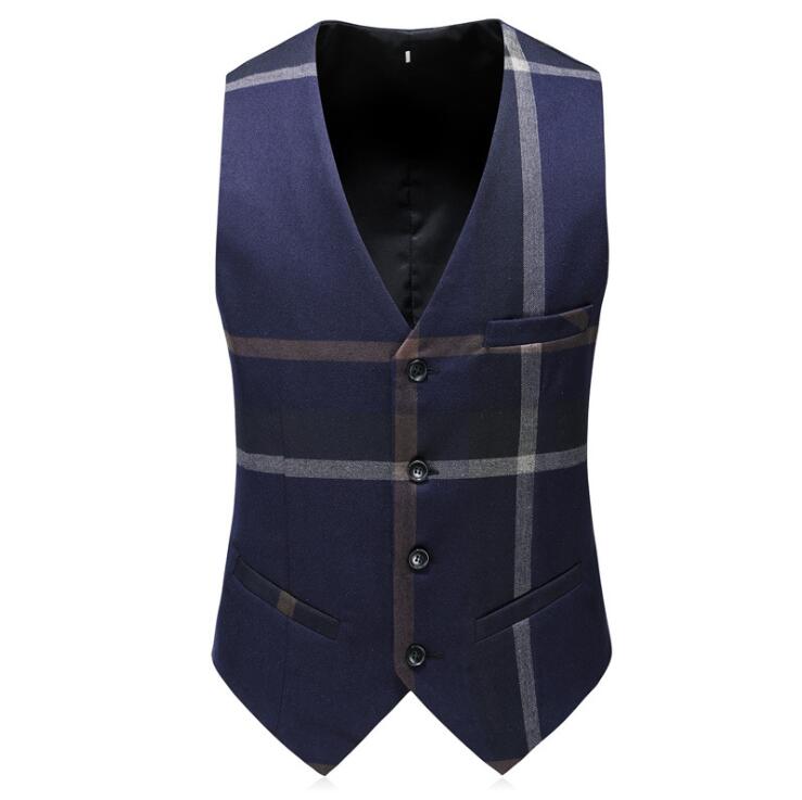 grey mens vintage plaid suits british style slim notch lapel groom party tuxedo wedding tuxedos formal prom suit jacketpantsvest