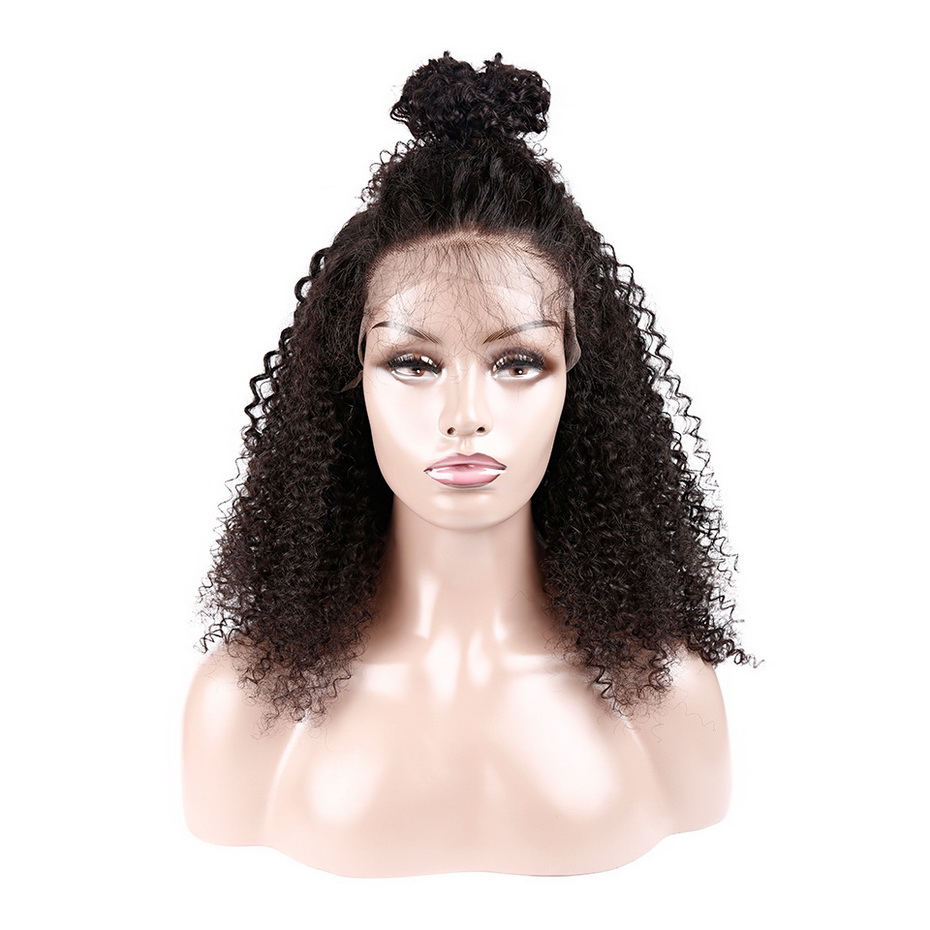 Brazilian Kinky Curly Wigs with Bangs Grade 10A Virgin remy Hair for Black Women Kinki afro Human Hairs Wig fringe 130% Density Glueless