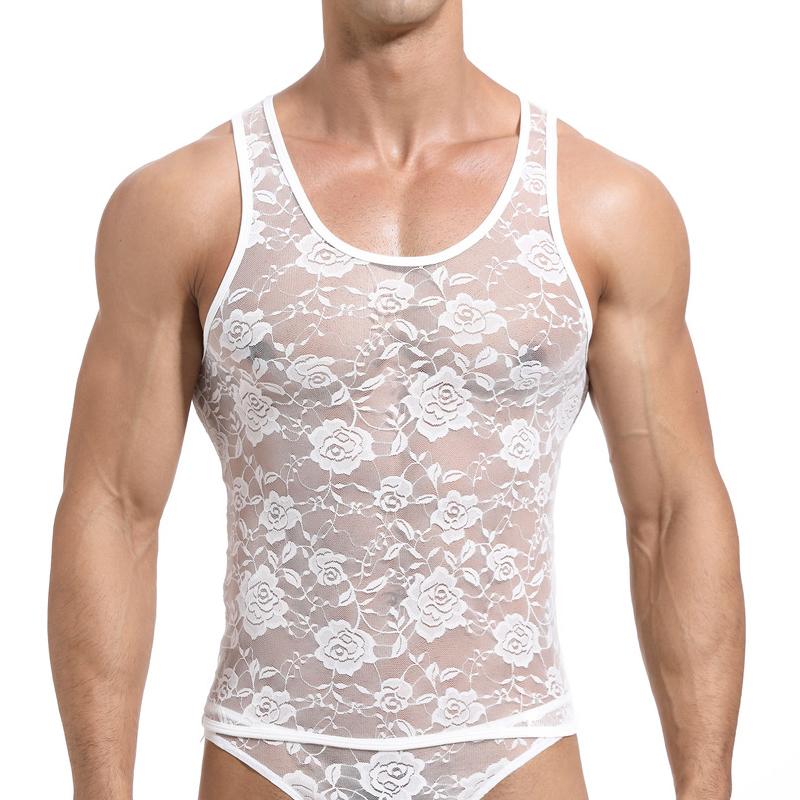 Sexy Lace Mens Tank Tops Transparent Mesh Singlet Underwear Gay Exotic Home Lounge Sleep Wear Undershirt Summer Vest, White;black
Sexy Lace Mens Tank Tops Transparent Mesh Singlet Underwear Gay Exotic Home Lounge Sleep Wear Undershirt Summer Vest, White;black