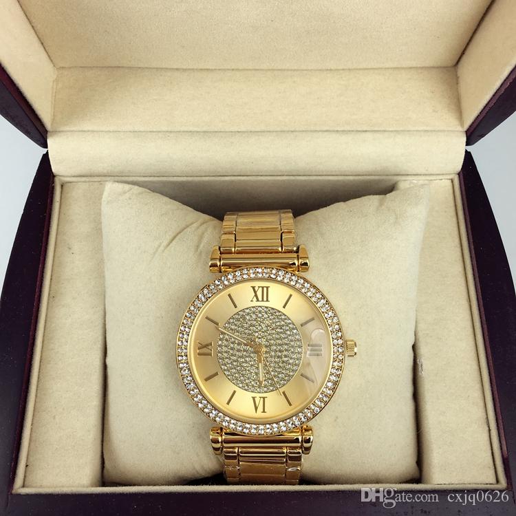 hot sale Fashion lady watches women watch golden table black Bracelet luxury Wristwatches Brand female clock free shipping,, Gold