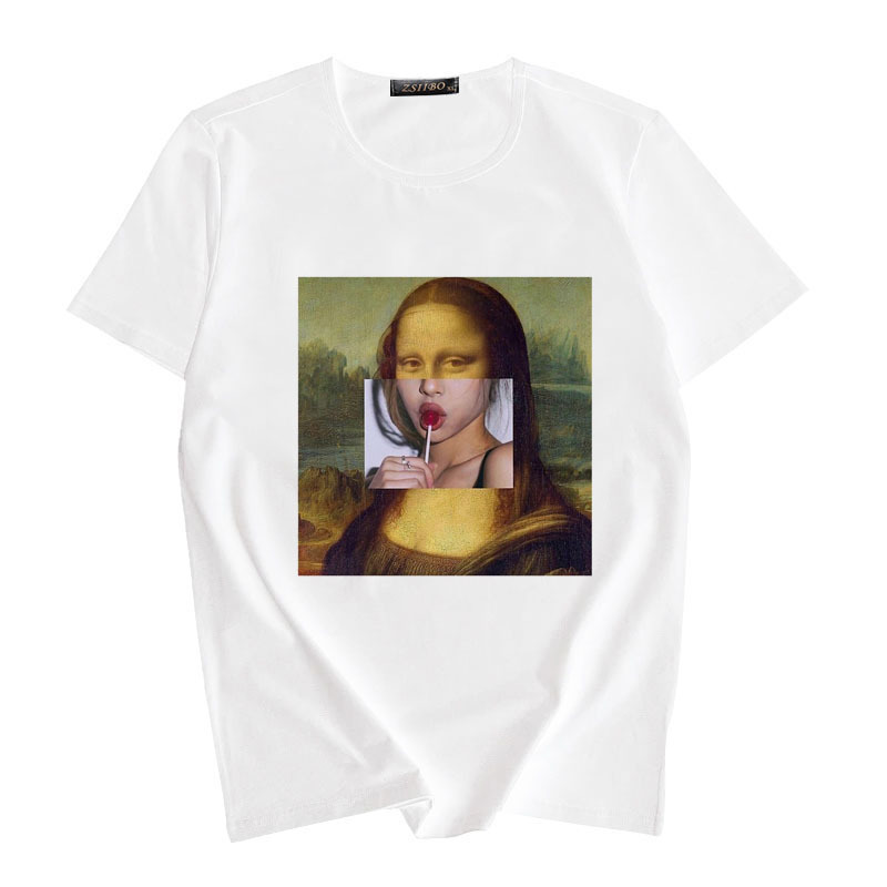 2020 T shirt Women spoof personality fashion Tshirt summer 2019 Harajuku aesthetics Short Sleeve White Tops Female T-shirt