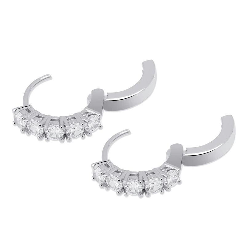 iced out mini hoop earrings for men women hip hop luxury designer tennis bling diamond hoops ear studs 18k gold plated lover jewel