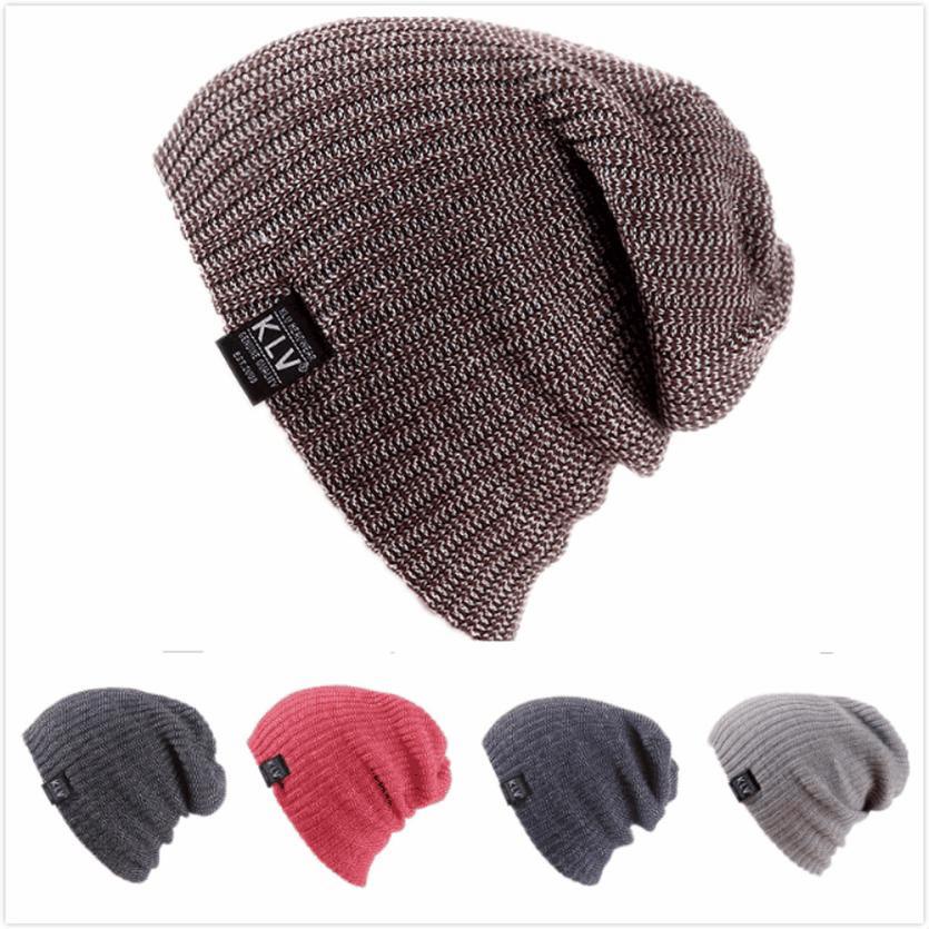 KLV winter women caps Wool knitted boy girl hat Warm Crochet Beanie Skull Slouchy Caps female hats warm gorro Hip-hop Slouch 2 S18120302