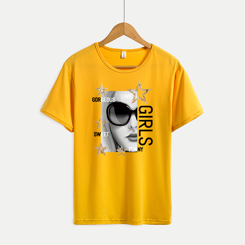 DIY T-Shirts for Girls Fashion Cute Womens Crew Neck Shirts Summer Breathable Casual Women Tee Plus Size -4XL A683, Yellow
DIY T-Shirts for Girls Fashion Cute Womens Crew Neck Shirts Summer Breathable Casual Women Tee Plus Size -4XL A683, Yellow