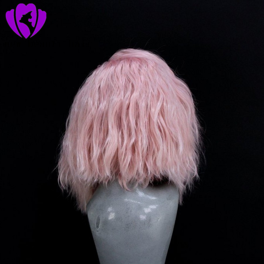 Cosplay style Pink color full Lace Front Wigs Pre Plucked Brazilian Loose Wave Wig Glueless synthetic hair Wigs for Black/White Women